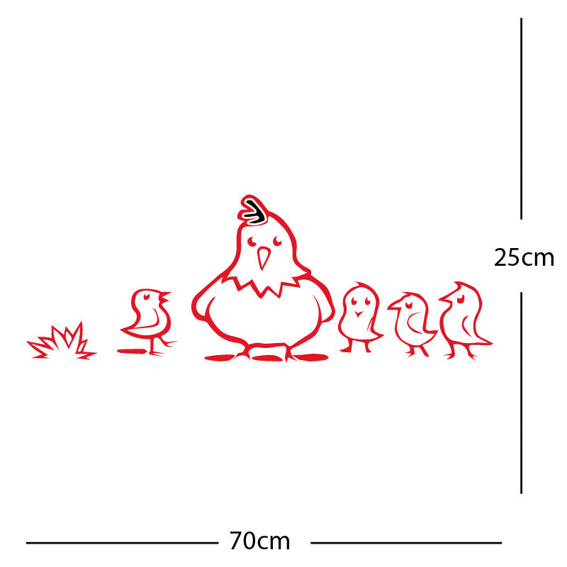 chicken and chicks wall sticker
