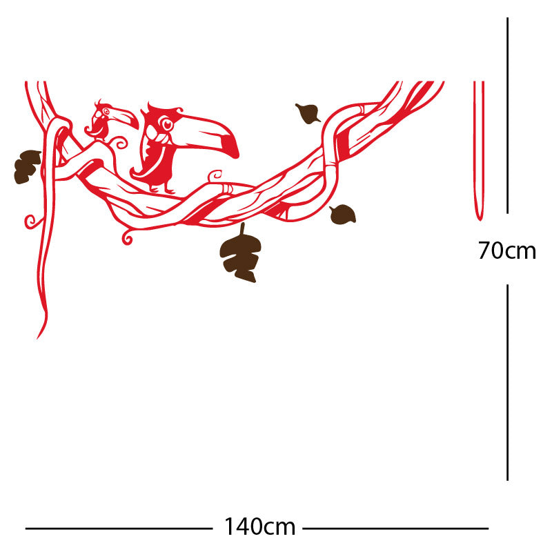 toucan in tree wall sticker