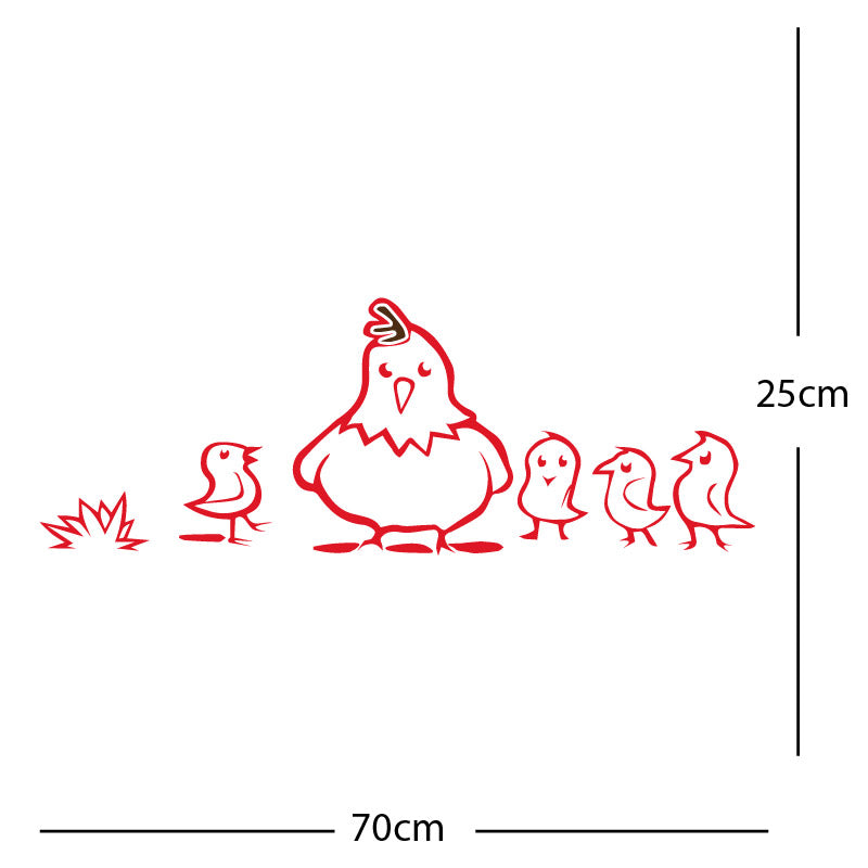 chicken and chicks wall sticker