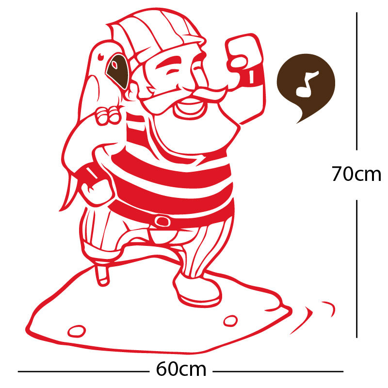 one legged pirate wall sticker