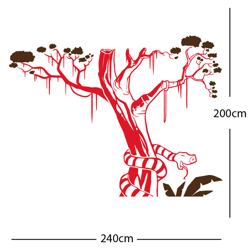 large tree with snake wall sticker