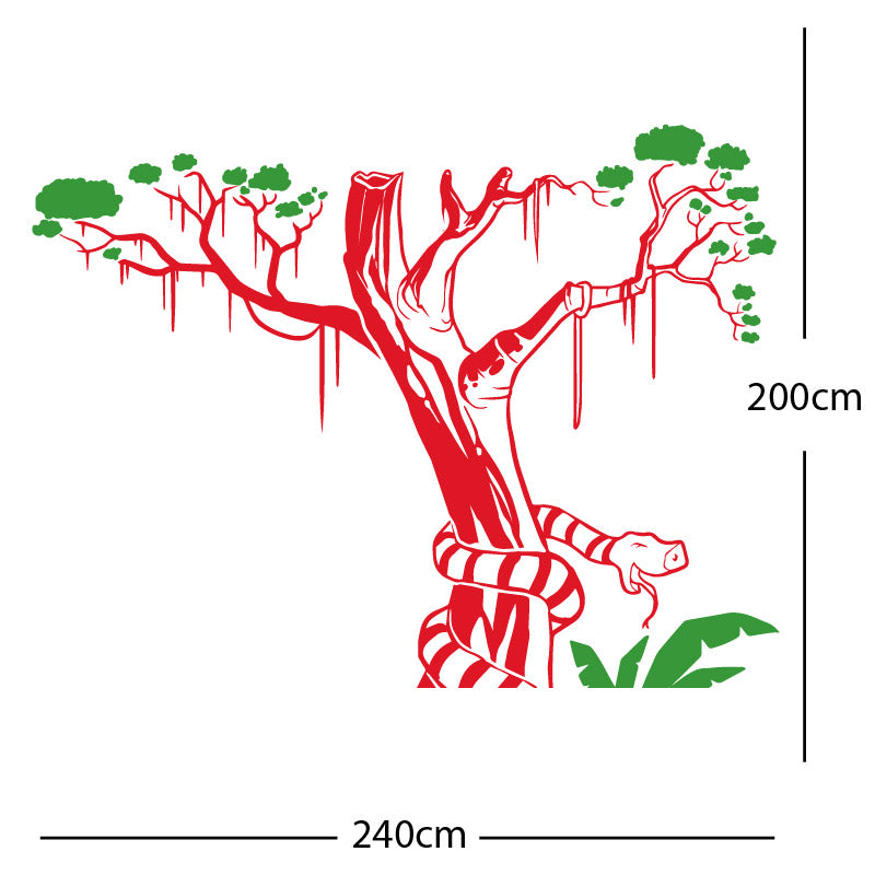 large tree with snake wall sticker