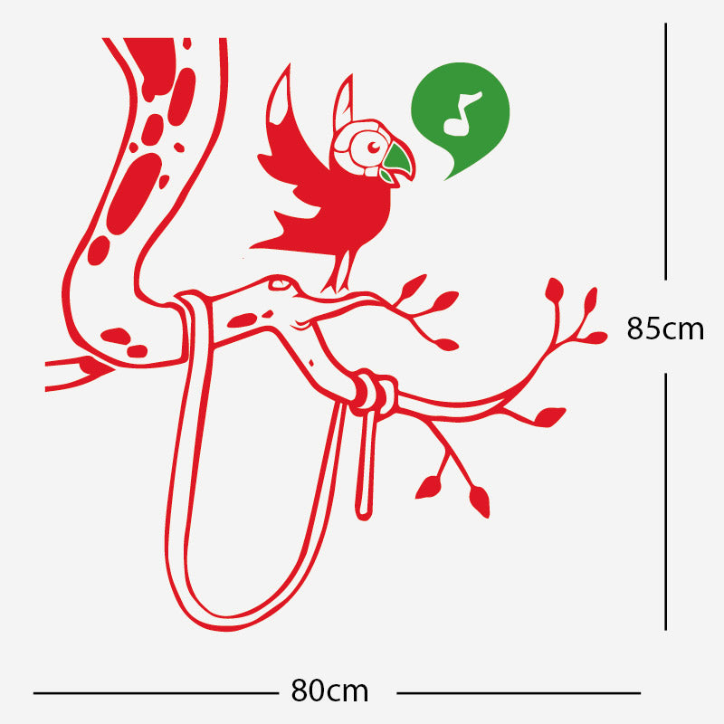 parrot in tree corner wall sticker