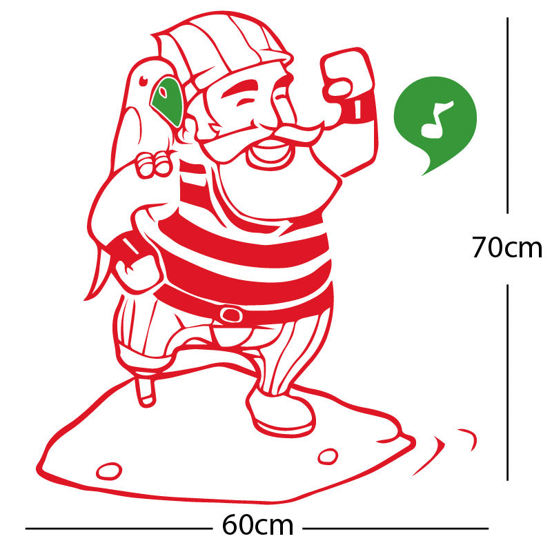 one legged pirate wall sticker