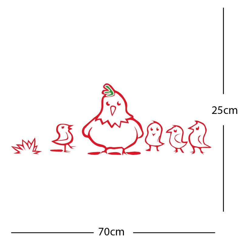 chicken and chicks wall sticker