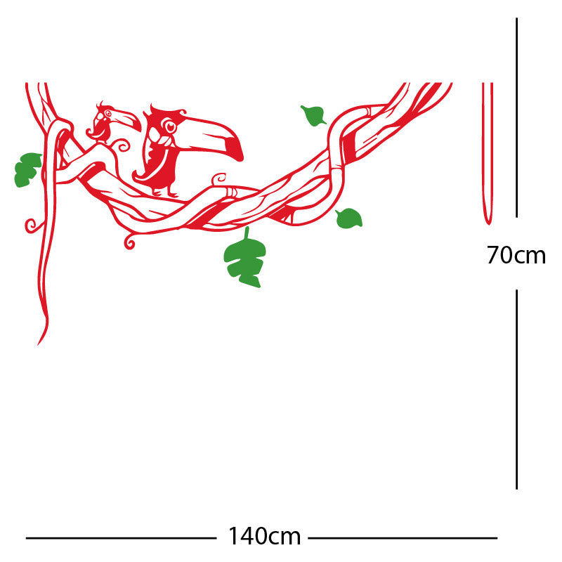toucan in tree wall sticker