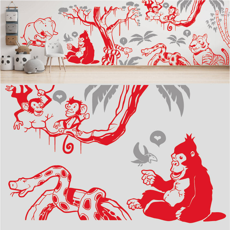 in the jungle complete wall mural wall sticker