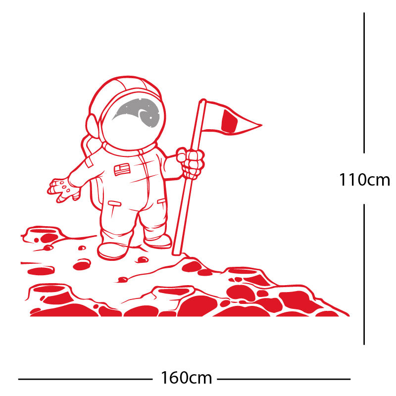 space man on the moon wall sticker