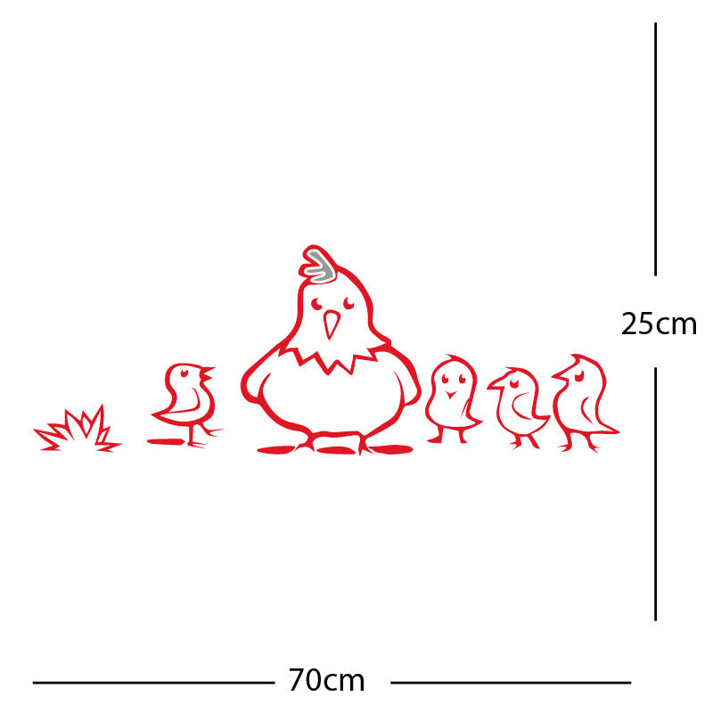 chicken and chicks wall sticker