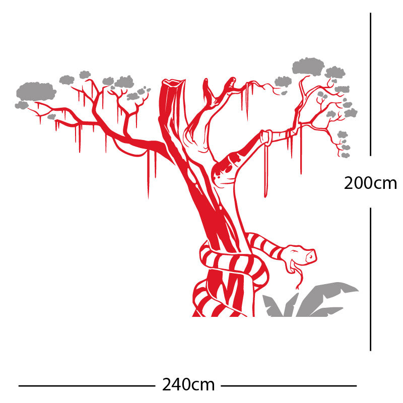 large tree with snake wall sticker