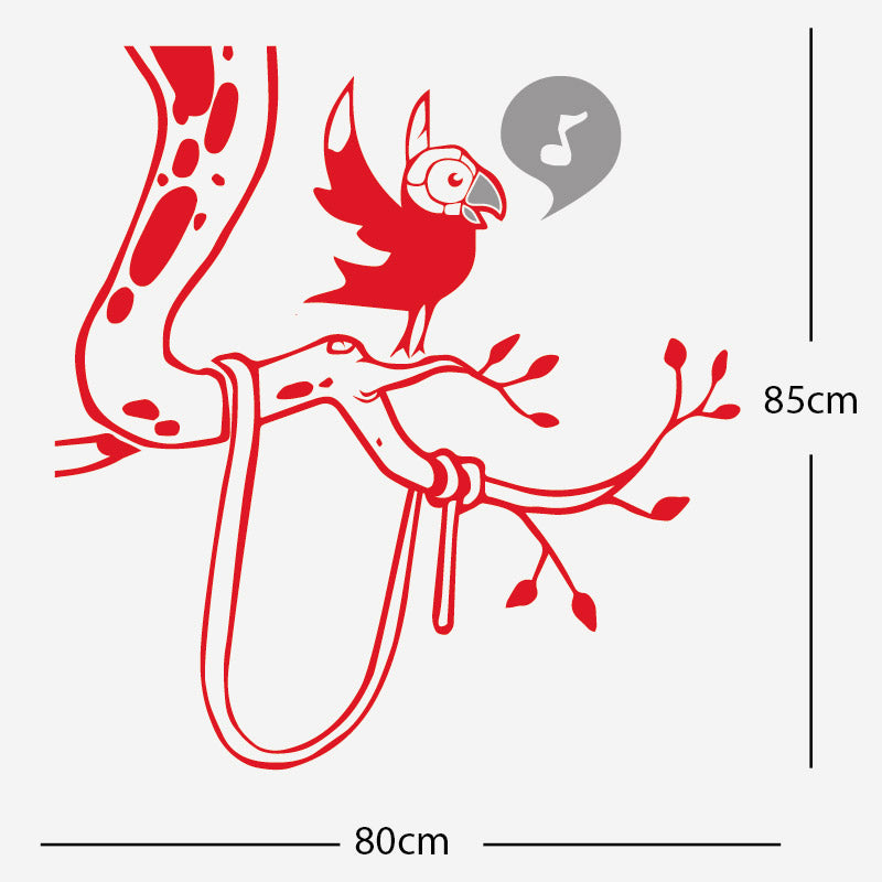 parrot in tree corner wall sticker