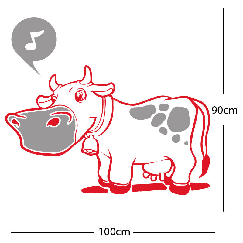 farmyard cow wall sticker