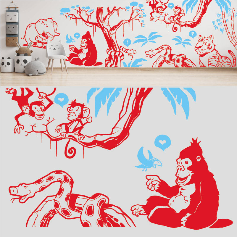 in the jungle complete wall mural wall sticker