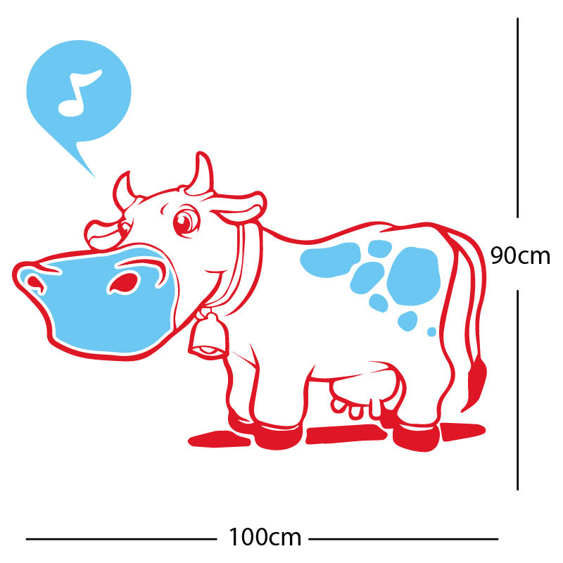 farmyard cow wall sticker
