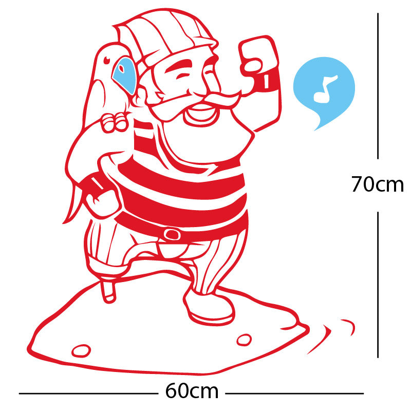 one legged pirate wall sticker