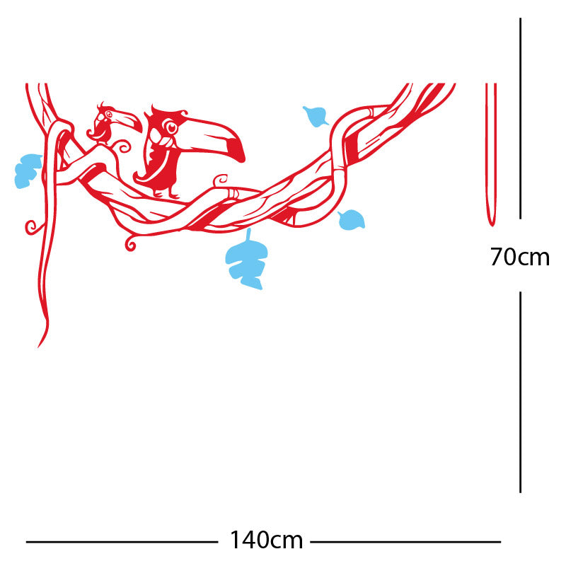 toucan in tree wall sticker