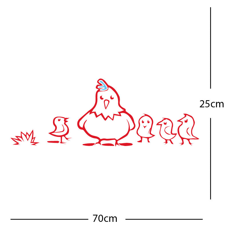 chicken and chicks wall sticker