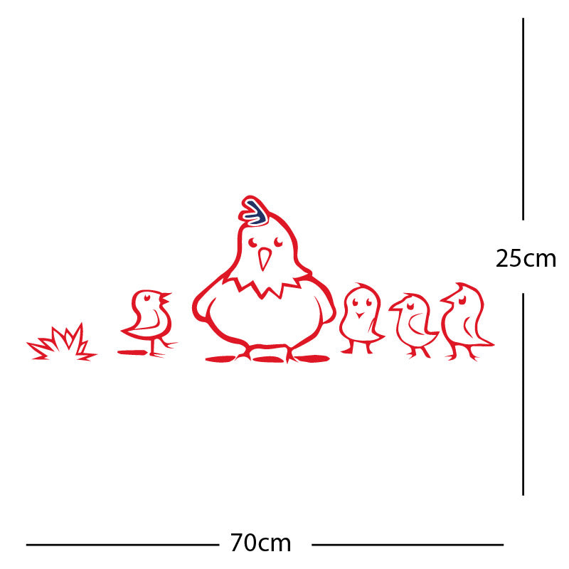 chicken and chicks wall sticker