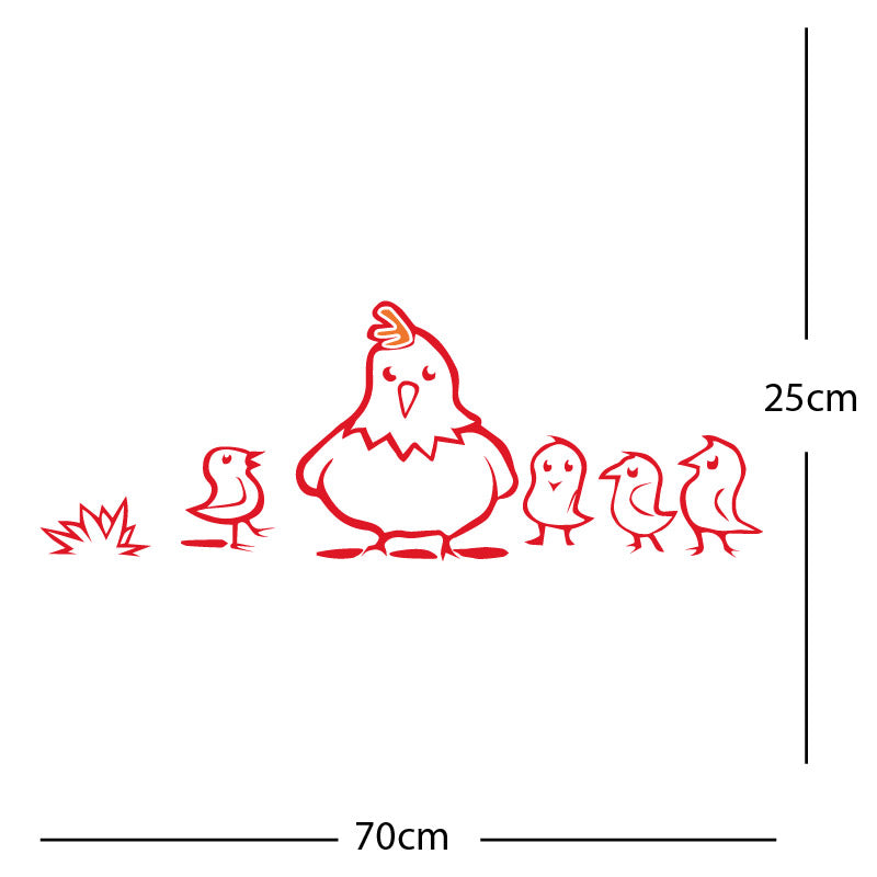 chicken and chicks wall sticker