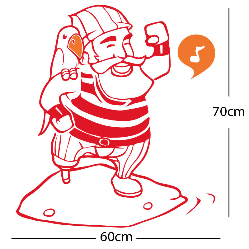 one legged pirate wall sticker