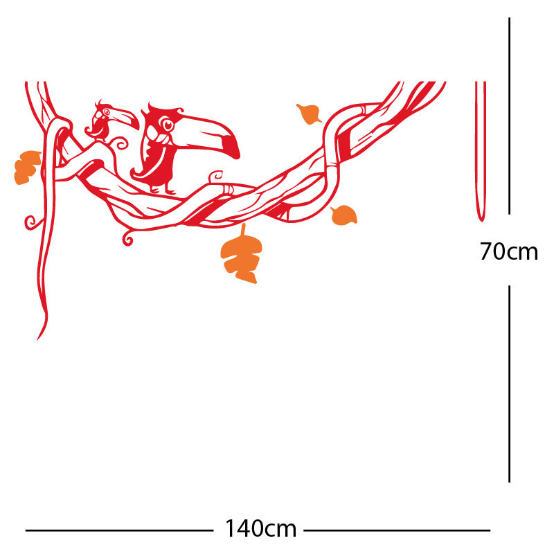 toucan in tree wall sticker