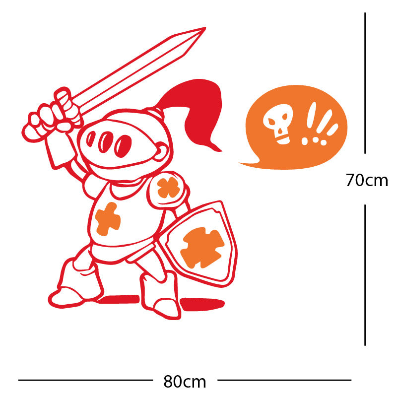 brave knight wall sticker