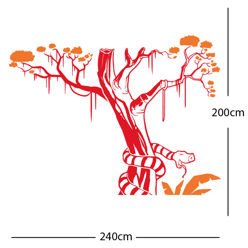 large tree with snake wall sticker