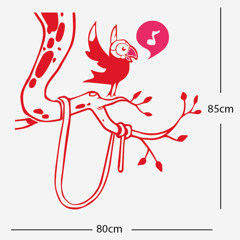 parrot in tree corner wall sticker