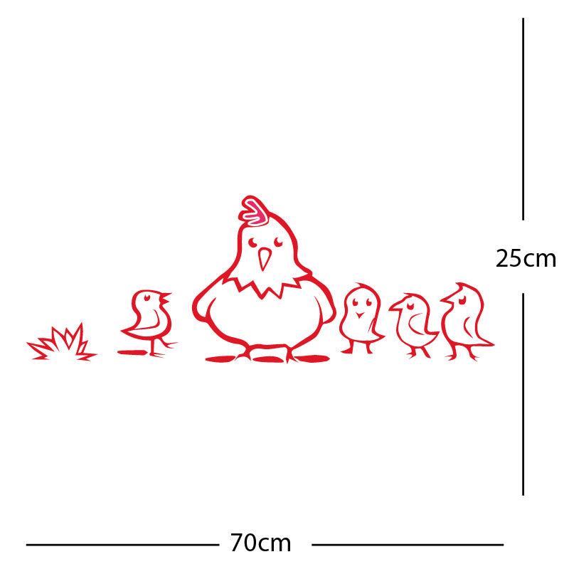 chicken and chicks wall sticker
