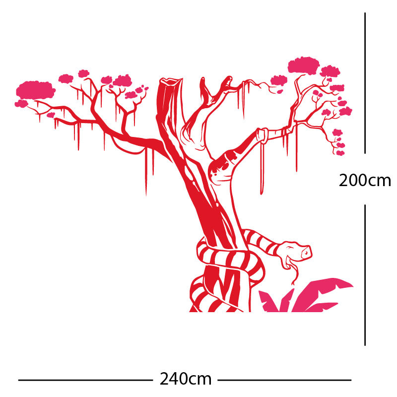 large tree with snake wall sticker