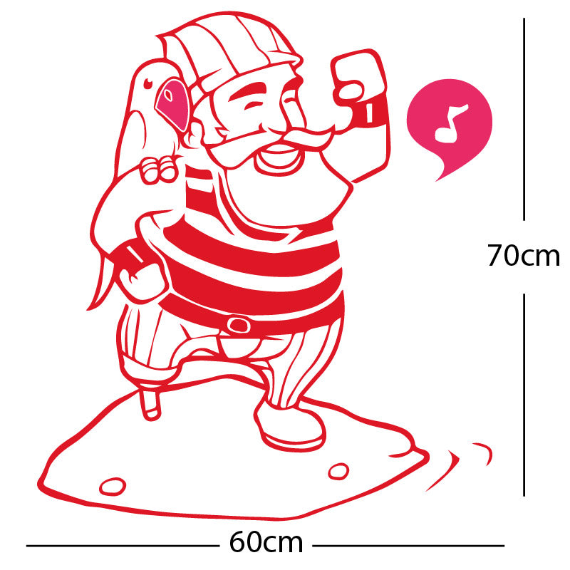 one legged pirate wall sticker