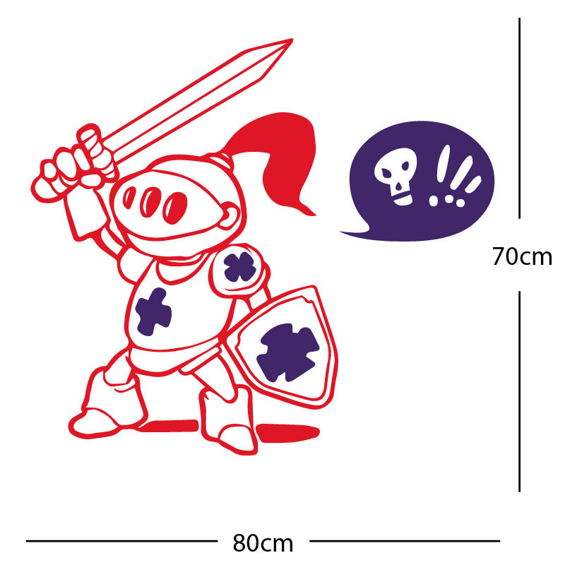 brave knight wall sticker