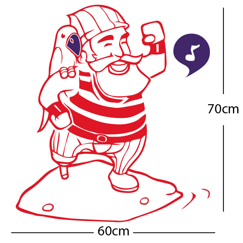 one legged pirate wall sticker