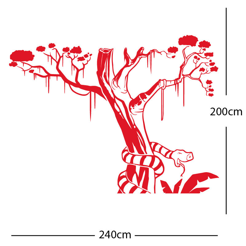 large tree with snake wall sticker