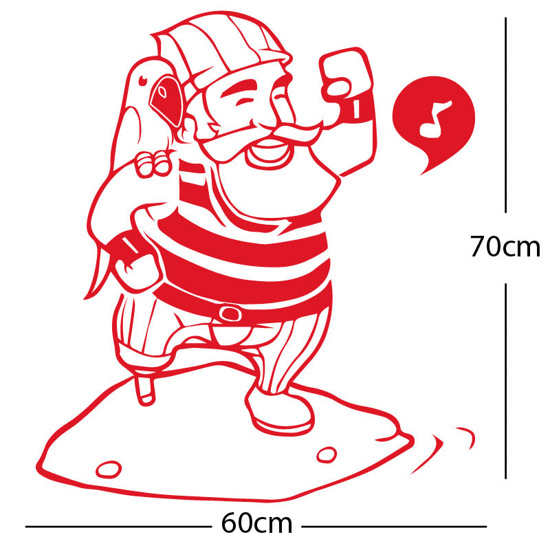 one legged pirate wall sticker