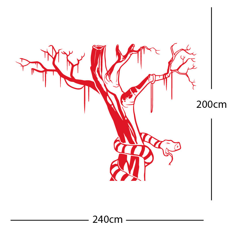 large tree with snake wall sticker