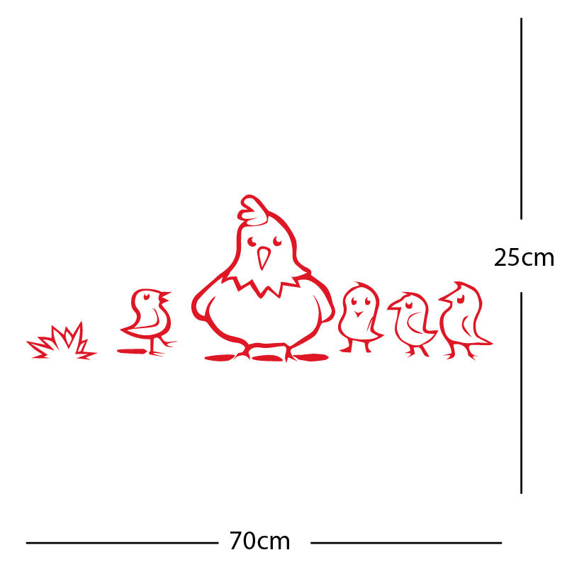 chicken and chicks wall sticker
