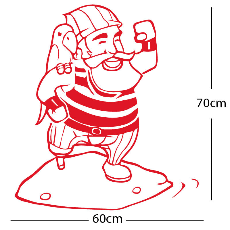 one legged pirate wall sticker
