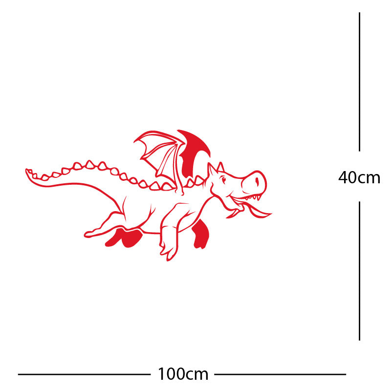 dragon with flames wall sticker