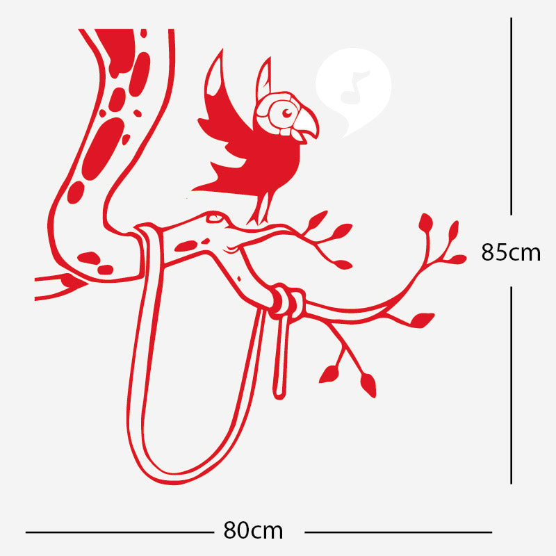 parrot in tree corner wall sticker