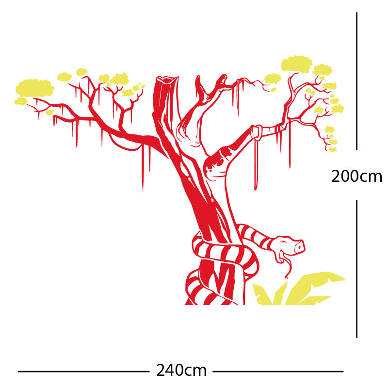 large tree with snake wall sticker