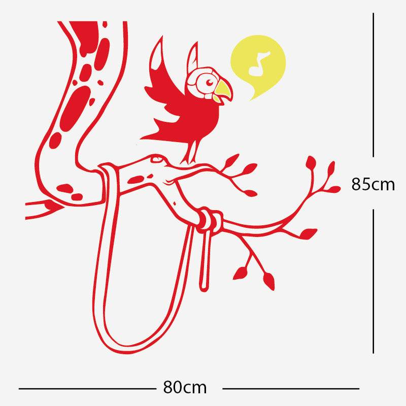 parrot in tree corner wall sticker