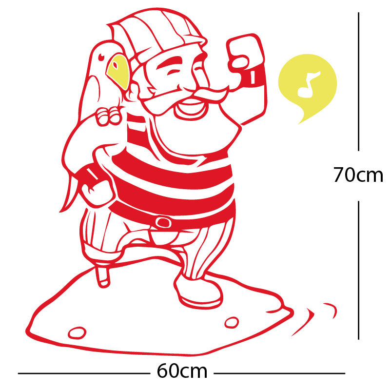 one legged pirate wall sticker