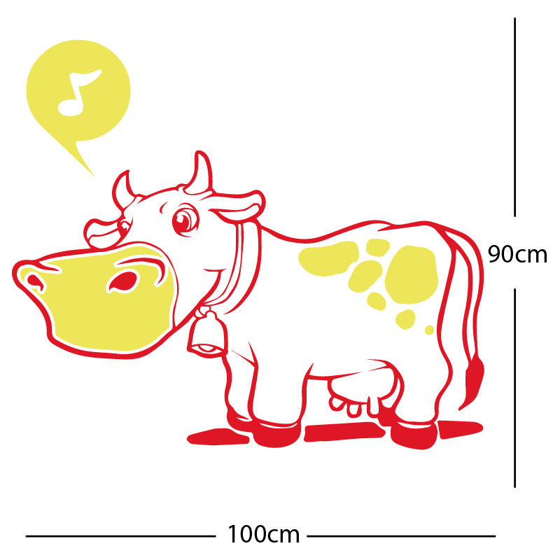 farmyard cow wall sticker