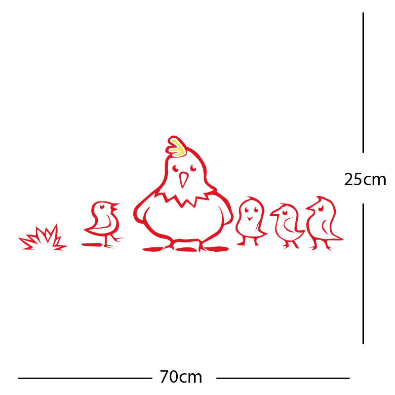 chicken and chicks wall sticker