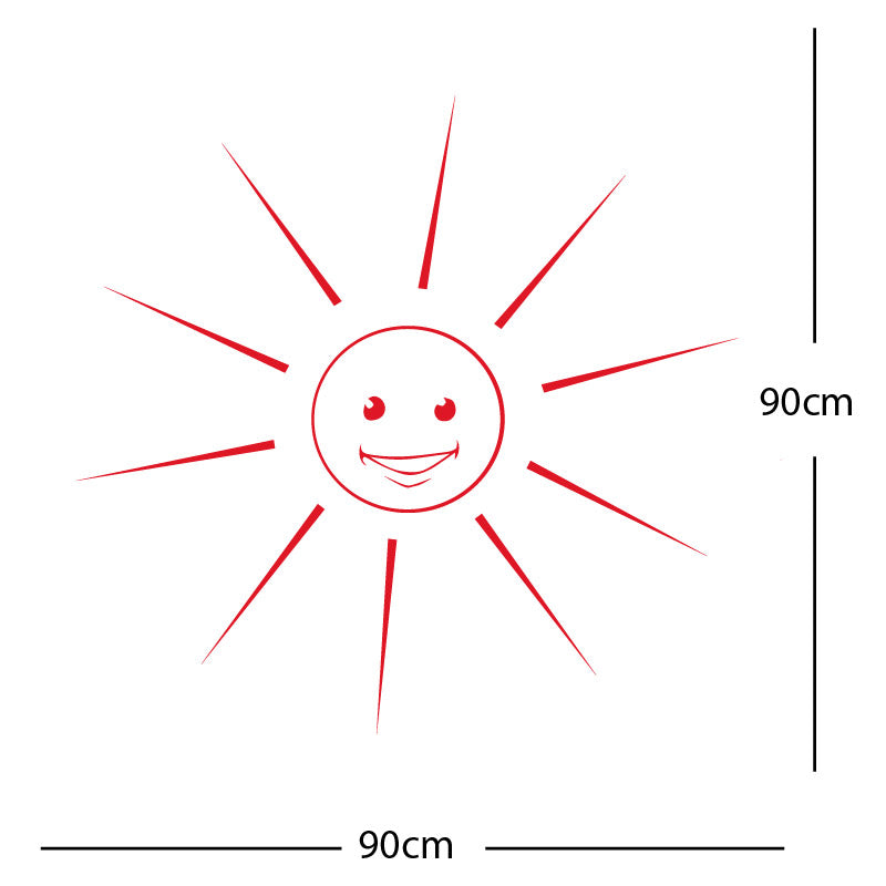 happy sun sunshine face wall sticker