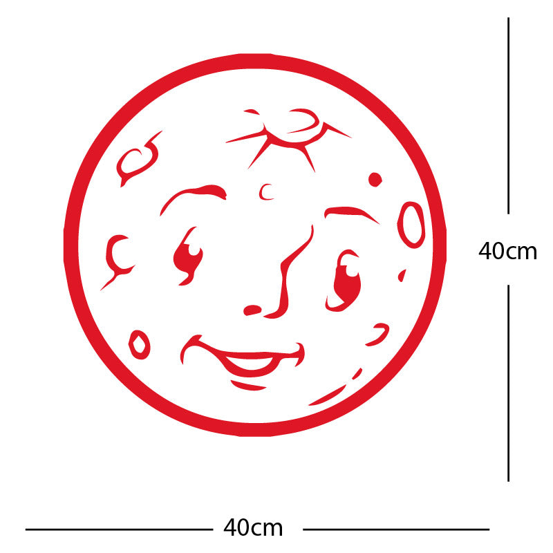moon face wall sticker