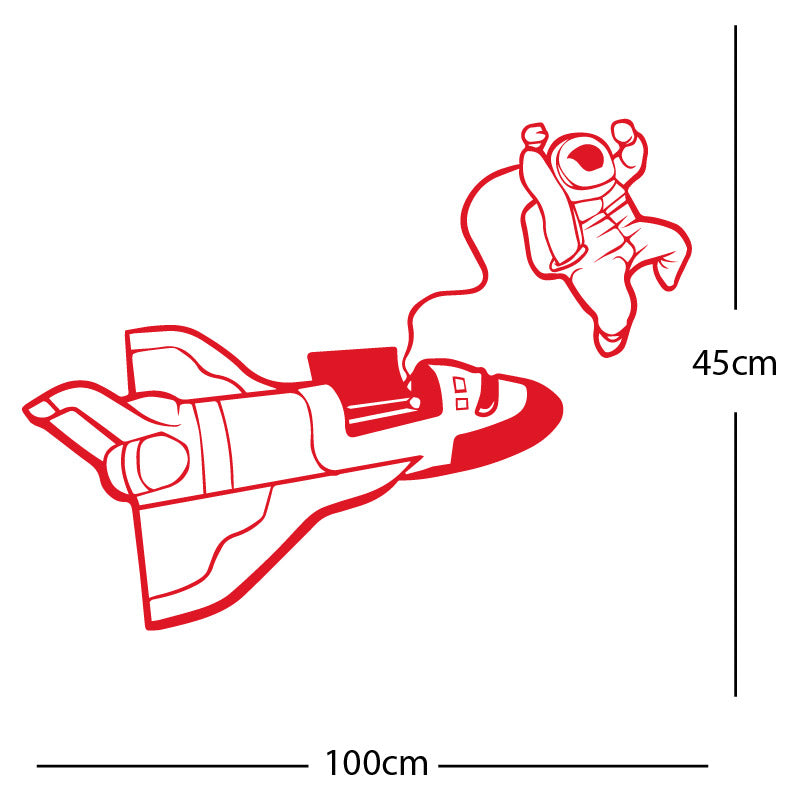 space shuttle with astronaut wall sticker