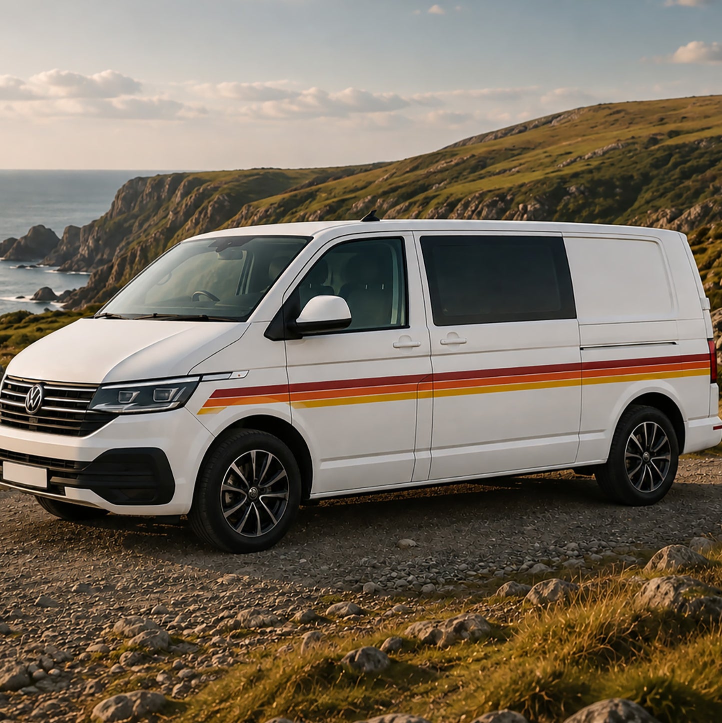Retro 3-Colour Side Stripe Decal for VW Transporter