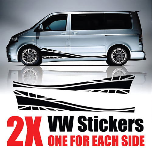 VW Transporter Union Jack Side Stripes – Single Colour UK Flag Graphics